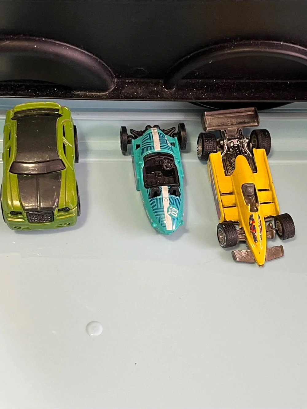 3-Pack Kids Toy Race Cars - Green, Teal & Yellow